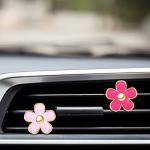 Frienda 6 Pcs Daisy Flower Air Vent Clip Accessories Air Conditioning Outlet Clip Car Air Freshener Dashboard Accessories Charm Car Inter Decor(3 cm, 3.3 cm,Red, Pink, White)