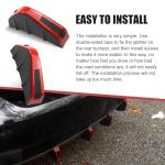 Prywog 4 PCS Car Lower Bumper Lip Diffuser, 4.9" x 2.5" Spoiler Fin Protector, Vehicle Rear Splitter Lip Wing, Universal for Most Cars (Red & Black)