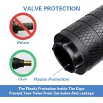 CKAuto Tire Valve Stem Caps, Black, 10 pcs/Pack, Anodized Aluminum Tire Cap Set, Corrosion Resistant, Universal Stem Covers for Cars Trucks Motorcycles SUVs and Bikes