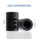 CKAuto Tire Valve Stem Caps, Black, 10 pcs/Pack, Anodized Aluminum Tire Cap Set, Corrosion Resistant, Universal Stem Covers for Cars Trucks Motorcycles SUVs and Bikes