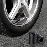 CKAuto Tire Valve Stem Caps, Black, 10 pcs/Pack, Anodized Aluminum Tire Cap Set, Corrosion Resistant, Universal Stem Covers for Cars Trucks Motorcycles SUVs and Bikes