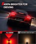 Torchbeam 3157 3156 LED Bulbs Red for Strobe Brake Lights Tail Lights, Super Brilliant 3056 3057 3047 4057 4157 LED Bulbs for Stop Lights, Parking Lights, Red LED Car Bulbs, Canbus-Free