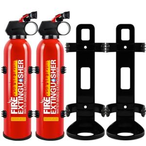 Fire Extinguisher for Home, 2 Pack Car Fire Extinguishers with Mount, 4 in 1 Portable Kitchen Fire Extinguishers for A, B, C, K Category, 620ml Mini Water-Based Fire Extinguisher for Car Truck Boat