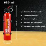Fire Extinguisher for Home, 2 Pack Car Fire Extinguishers with Mount, 4 in 1 Portable Kitchen Fire Extinguishers for A, B, C, K Category, 620ml Mini Water-Based Fire Extinguisher for Car Truck Boat
