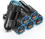6 Pack USB C Car Charger, Ancekoy 38W Dual USB-C + USB-A Car Charger Adapter Fast Charge PD/QC 3.0 Cigarette Lighter Adapter USB Charger Plug for iPhone 16/15/14/13/12/11/Pro Max, iPad, Samsung,Pixel