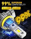 AUXITO H11 H8 H16 LED Fog Light Bulbs, 600% Brightness 6500K Cool White Driving Fog lights, 1:1 Mini Size Front Fog Lamps, Non-polarity, Play and Plug (Pack of 2)