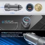 5 Pack USB C Car Charger, Bangfun 36W Dual USB Car Adapter Fast Charge PD&QC 3.0 Cigarette Lighter USB Charger Compatible iPhone 15 14 13 12 11 Pro Max SE,iPad,Samung S24/S21/S20, Pixel(Grey)