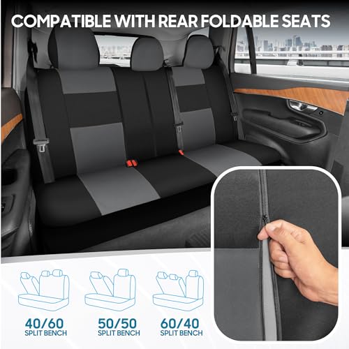 BDK Gray and Black PolyPro Seat Covers Set