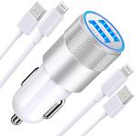 【MFi Certified】iPhone Fast Car Charger, Braveridge 4.8A Dual USB Power Car Charger Fast Charging Cigarette Lighter Adapter + 2Pack Lightning to USB Cable for iPhone 14 13 12 11 Pro/XS/XR/Mini/X/8/iPad