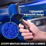 Viking Carpet Cleaning and Scrub Brush for Floor Mats, Cleaning Brush for Car Interior and Home, Black and Blue, 8.3 inch x 2.5 Inch