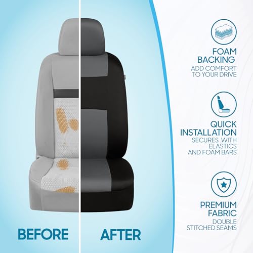 BDK Gray and Black PolyPro Seat Covers Set