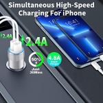 【MFi Certified】iPhone Fast Car Charger, Braveridge 4.8A Dual USB Power Car Charger Fast Charging Cigarette Lighter Adapter + 2Pack Lightning to USB Cable for iPhone 14 13 12 11 Pro/XS/XR/Mini/X/8/iPad