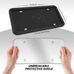 Motorfi 2 Pcs Silicone License Plate Frames with Polycarbonate Covers, Rust-Proof, Weather-Resistant, Easy Installation, Premium License Plate Protector for Cars with 2 Drainage Holes