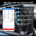 OBD2 Scanner Bluetooth SinoTrack Auto Diagnostic Scan Tool Car Fault Check Engine Light Wireless Car Code Reader for iOS & Android Compatible for All OBDII Protocol Vehicle Bluetooth 4.2