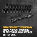 DEWALT Impact Socket Set with Ratchet, Metric/SAE, 1/2" Drive, 23-Piece Set with Case (DWMT74739)﻿ ﻿