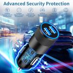 【MFi Certified】iPhone 16 Fast Car Charger, BARMASO 4.8A Dual USB Power Car Charger USB-C Fast Charging Cigarette Lighter + 2Pack Type-C Braided Cable for iPhone 16 Pro Max/15 Pro/Galaxy S24/S23/Pixel