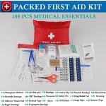 Car Emergency Kit, Roadside Assistance Emergency Car Kit Jumper Cables, Road Trip Essentials, Auto Vehicle Car Safety Kit with Digital Air Compressor Tire Inflator, Reflective Warning Triangle