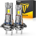 FAHREN 𝟓𝐭𝐡-𝐆𝐞𝐧 H7 LED Bulb, 𝟔𝟎𝟎𝟎𝟎𝐋𝐌 𝟏𝟐𝐗 Ultra Brighter H7 Fog Light, No Adapter Required Easy Install, 𝟏:𝟏 Mini Size Plug and Play, Canbus Ready, Non-Polarity, Pack of 2