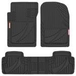 Motor Trend FlexTough™ Advanced Black Rubber Car Floor Mats – Heavy Duty Trim to Fit All Weather Floor Mats for Cars Truck SUV - Automotive Car Interior Floor Liner Protection - Universal Fit