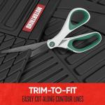 Motor Trend FlexTough™ Advanced Black Rubber Car Floor Mats – Heavy Duty Trim to Fit All Weather Floor Mats for Cars Truck SUV - Automotive Car Interior Floor Liner Protection - Universal Fit