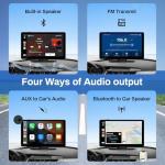 BOXGVO Wireless Carplay Screen for Car with 4K Dash Cam, 9" Portable Carplay & Android Auto, Component Subwoofer, Touchscreen with 1080p Backup Camera, GPS Navigation/Voice Control/BT/Mirror Link/FM