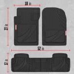 Motor Trend FlexTough™ Advanced Black Rubber Car Floor Mats – Heavy Duty Trim to Fit All Weather Floor Mats for Cars Truck SUV - Automotive Car Interior Floor Liner Protection - Universal Fit