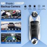 BOXGVO Wireless Carplay Screen for Car with 4K Dash Cam, 9" Portable Carplay & Android Auto, Component Subwoofer, Touchscreen with 1080p Backup Camera, GPS Navigation/Voice Control/BT/Mirror Link/FM