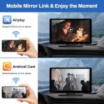 BOXGVO Wireless Carplay Screen for Car with 4K Dash Cam, 9" Portable Carplay & Android Auto, Component Subwoofer, Touchscreen with 1080p Backup Camera, GPS Navigation/Voice Control/BT/Mirror Link/FM