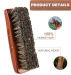 YUET 3PCS Shoe Brush Set - Premium Horsehair Brushes,High Shine Polishing Buffing Brushes with Natural Horsehair Bristle, Plush Polishing Glove for Boots, Shoes, Car Seats, Sofas Buffing Polishing