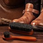 YUET 3PCS Shoe Brush Set - Premium Horsehair Brushes,High Shine Polishing Buffing Brushes with Natural Horsehair Bristle, Plush Polishing Glove for Boots, Shoes, Car Seats, Sofas Buffing Polishing