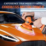 Cordless Car Buffer Polisher w/ 2x2000mAh 21V Batteries, 6 Inch Car buffer Waxer Kit, Car Polishing Machine w/ Extra 18 PCS Attachments & 6 Variable Speed, Car Buffer Polisher for Car Detailing