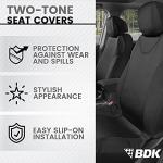 BDK Black Car Seat Covers Full Set - Universal Fit Matching Set Seat Covers for Trucks & Car Seat Protector for SUV - Front Seats, Rear Back Bench, & Headrest Seat Covers for Cars Interior Covers