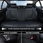 Coverado Car Seat Covers Full Set, Black Seat Covers for Car with Lumbar Support, Nappa Leather Seat Covers Waterproof Car Seat Protectors Universal Fit for Most Cars SUV Trucks