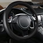 CAR PASS 3D Air Mesh Car Seat Covers Full Sets w/5mm Sponge, 4Pcs Waterproof Car Floor Mats, Steering Wheel Cover Universal Fit for SUV Sedan Truck, Airbag Compatible Automotive Interior(Black)