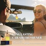 Car Air Freshener Hanging, 3 Pcs Mahogany Teakwood, Sandalwood & Oud, Cedarwood & Cypress, Wooden Scent Air Fresheners Diffuser for Car, 45+ days Long Lasting Fragrance, 0.27 FL OZ/8ML