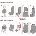 Osilly 9PCS Full Set Car Seat Covers, Automotive Front and Rear Split Bench Protector Cover Set, Light Breathable Durable Washable, Airbag Compatible, Universal for SUV, Truck, RV, Van, Sedan