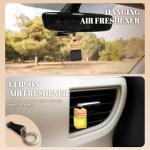 Car Air Freshener Hanging, 3 Pcs Mahogany Teakwood, Sandalwood & Oud, Cedarwood & Cypress, Wooden Scent Air Fresheners Diffuser for Car, 45+ days Long Lasting Fragrance, 0.27 FL OZ/8ML