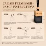 Car Air Freshener Hanging, 3 Pcs Mahogany Teakwood, Sandalwood & Oud, Cedarwood & Cypress, Wooden Scent Air Fresheners Diffuser for Car, 45+ days Long Lasting Fragrance, 0.27 FL OZ/8ML