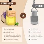 Car Air Freshener Hanging, 3 Pcs Mahogany Teakwood, Sandalwood & Oud, Cedarwood & Cypress, Wooden Scent Air Fresheners Diffuser for Car, 45+ days Long Lasting Fragrance, 0.27 FL OZ/8ML