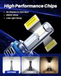 AUTOONE H11/H9 Bulb, No Flicker H11 Fog Lights, 40000LM with Cooling Fan, H9/H8/H11 Car Bulbs Plug and Play, IP68, Pack of 2
