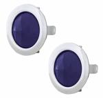 United Pacific A5010 Blue Dot With Chrome Ring, Short Foot (Pair)