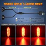 Nilight Hitch Cargo Carrier Oval Light Kit 2PCS 6Inch Red w/Flush Mount Grommet Bracket Harness Waterproof Stop Turn Signal Tail Lights for Luggage Bike Rack Truck Trailer