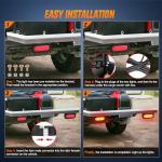 Nilight Hitch Cargo Carrier Oval Light Kit 2PCS 6Inch Red w/Flush Mount Grommet Bracket Harness Waterproof Stop Turn Signal Tail Lights for Luggage Bike Rack Truck Trailer