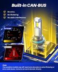 AUTOONE H11/H9 Bulb, No Flicker H11 Fog Lights, 40000LM with Cooling Fan, H9/H8/H11 Car Bulbs Plug and Play, IP68, Pack of 2