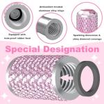 4Pcs Car Tire Valve Stem Caps, Bling Tire Air Cap for Car, Universal Stem Covers, Anodized Aluminum Tires Valve Cap with O Rubber Ring, Crystal Diamond Car Accessories for Women