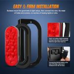 Nilight Hitch Cargo Carrier Oval Light Kit 2PCS 6Inch Red w/Flush Mount Grommet Bracket Harness Waterproof Stop Turn Signal Tail Lights for Luggage Bike Rack Truck Trailer