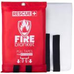 Rescue+ Emergency Fire Blanket for Home, Kitchen, Workplace & Travel, 40” x 40” Fiberglass Flame Retardant Safety Blanket, Fire Suppression for House, Camping, Car Emergencies - 1 Pack