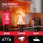 Rescue+ Emergency Fire Blanket for Home, Kitchen, Workplace & Travel, 40” x 40” Fiberglass Flame Retardant Safety Blanket, Fire Suppression for House, Camping, Car Emergencies - 1 Pack