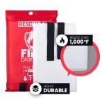 Rescue+ Emergency Fire Blanket for Home, Kitchen, Workplace & Travel, 40” x 40” Fiberglass Flame Retardant Safety Blanket, Fire Suppression for House, Camping, Car Emergencies - 1 Pack