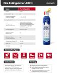 PLEMO Fire Extinguisher, Fire Extinguisher for Home, Compact 620ml Fire Spray for Car, Kitchen, Truck, F62N, 1-Pack